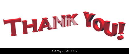 Thank You- 3D text in red and 3D people - isolated on white background ...