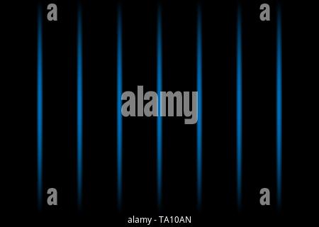 3d blue vertical fading neon light elements on black background. Futuristic abstract pattern. Texture for web-design, website, presentations Stock Vector