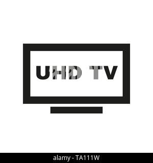 UHD TV icon. Television and display, televisor symbol. Flat design. Stock - Vector illustration. Stock Vector