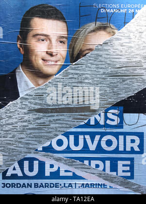 European Elections: Rassemblement National  Political poster, Lyon, France Stock Photo