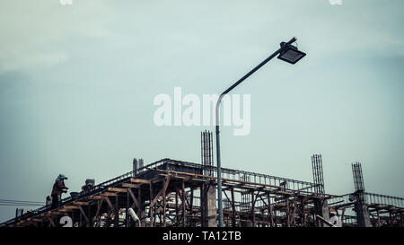 construction crews to work on high ground heavy industry and safety concept Stock Photo