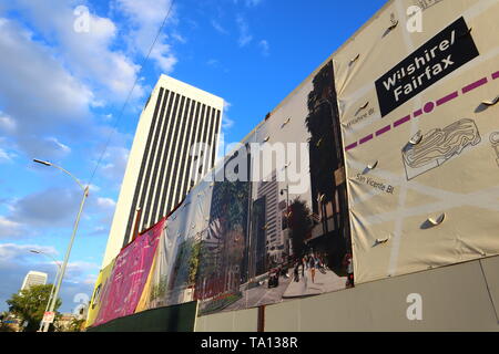 Wilshire/Fairfax Metro Purple Line Station under construction, slated to open in 2023 - Los Angeles, California Stock Photo