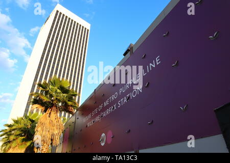 Wilshire/Fairfax Metro Purple Line Station under construction, slated to open in 2023 - Los Angeles, California Stock Photo