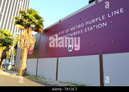 Wilshire/Fairfax Metro Purple Line Station under construction, slated to open in 2023 - Los Angeles, California Stock Photo