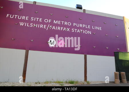 Wilshire/Fairfax Metro Purple Line Station under construction, slated to open in 2023 - Los Angeles, California Stock Photo