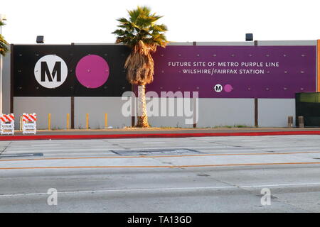 Wilshire/Fairfax Metro Purple Line Station under construction, slated to open in 2023 - Los Angeles, California Stock Photo