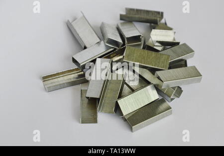 refill stapler wire on white background Stock Photo