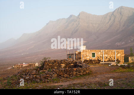 An old traditional stone architecture in village Cofete, Canary Islands, Fuerteventura Island, Spain 04/02/2019. The island is threathend by the deser Stock Photo