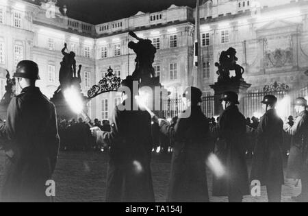 Tattoo of the Wehrmacht in front of Prague Castle. Since March 1939 ...