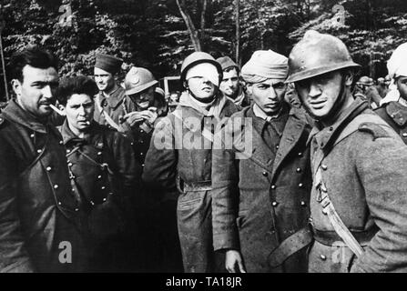 French prisoners at a collection point. Photo: Dietrich. Stock Photo