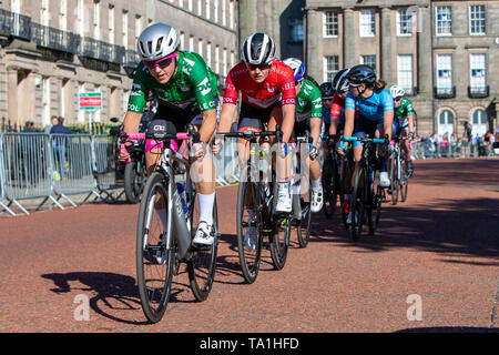 Birkenhead, Merseyside, UK. 21st May, 2019. OVO Energy Tour Series Cycling; The riders in the early stages of the race Credit: Action Plus Sports/Alamy Live News Stock Photo
