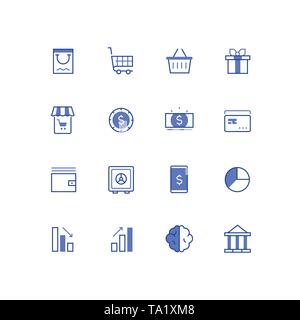 Business and finance - line design style icons set Stock Vector