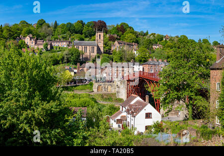 Ironbridge Shropshire England May 14, 2019 The famous iron bridge, built across the river Severn and opened in 1781 Stock Photo