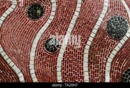 colorful mosaic paving background Stock Photo