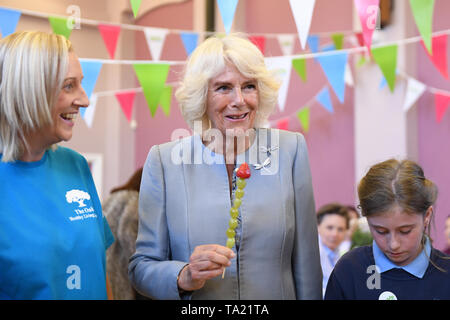 The Duchess of Cornwall during a community event entitled A Celebration of Community in Lisnaskea in County Fermanagh. ASSOCIATION Photo. Picture date: Tuesday May 21, 2019. See PA story ROYAL Tour. Photo credit should read: Joe Giddens/PA Wire Stock Photo