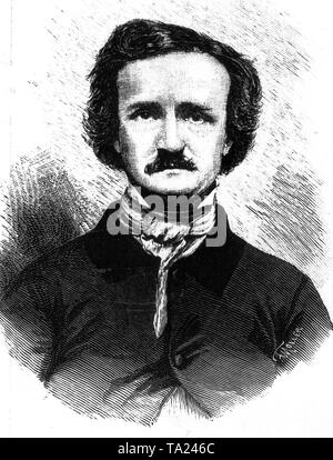 Edgar Allan Poe, an American writer (1809-1849). Stock Photo