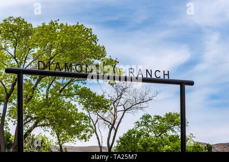 New Mexico ranch, the Diamond A Ranch in Lincoln County and Chaves County, New Mexico, USA. Stock Photo