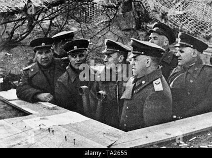 Immediately following the war Zhukov was the supreme Military Commander of the Soviet Occupation Zone in Germany, and became its Military Governor on June 10, 1945, Stock Photo