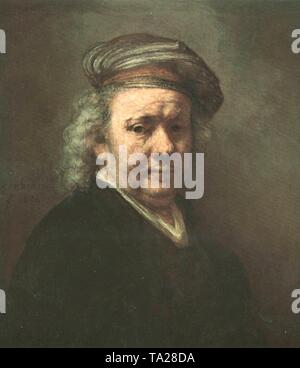 Self-Portrait of Dutch painter, Rembrandt van Rijn Stock Photo