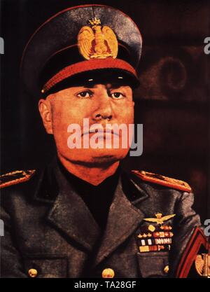 Benito Mussolini, the Italian Head of State ('Duce'). Stock Photo