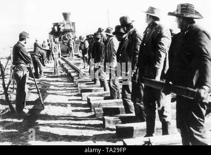 Building the Transcontinental Railroad Stock Photo - Alamy