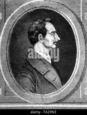 August Graf von Platen, a poet. Stock Photo