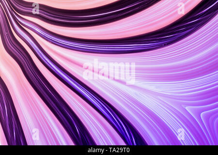 Futuristic abstract background of beautiful glowing neon colorful lines with gradient from pink to violet. Stock Photo