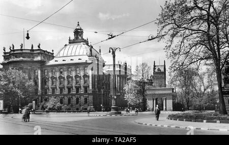 The Justizpalast (Palace of Justice) at the Stachus in Munich. Stock Photo