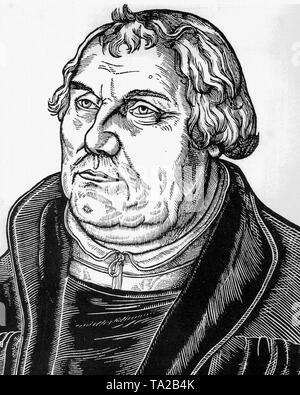 Martin Luther (1483-1546), woodcut by Hans Brosamer, 1530 Stock Photo ...