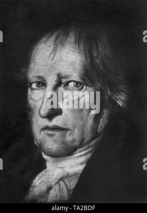 Georg Friedrich Wilhelm Hegel (1770-1831), a German philosopher. Painting by Schlesinger. Stock Photo