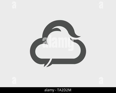 Cloud technology service, icon logo Stock Vector