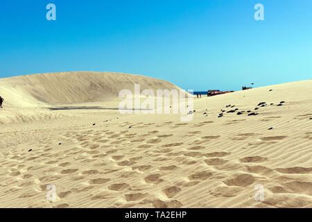 Gran Canaria - Sandy dunes in the famous natural ambiente of Maspalomas beach. Atlantic Ocean, Canary Islands, Spain Stock Photo