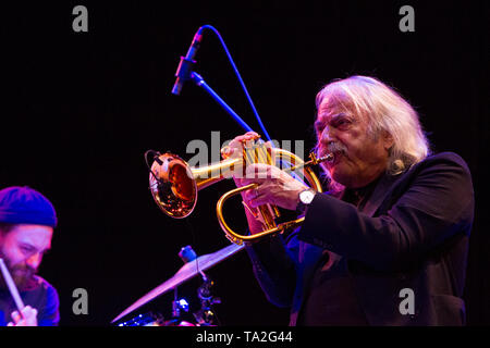 Italian jazz trumpeter Enrico Rava in concert at 2019 Torino Jazz Festival Stock Photo