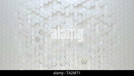 Abstract technological hexagonal background. 3d rendering. Geometric pattern. Graphic design elementfor wallpaper. Stock Photo