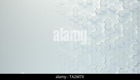 Abstract technological hexagonal background. 3d rendering. Geometric pattern. Graphic design elementfor wallpaper. Stock Photo