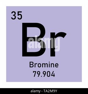 Bromine chemical symbol Stock Vector