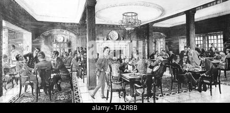 Design of a smoking salon aboard the 'Admiral von Tirpitz', the later 'Empress of Australia'. Stock Photo