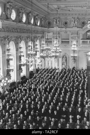 After the assassination of Reinhard Heydrich, Wilhelm Frick becomes Reich Protector of Bohemia and Moravia. The inauguration takes place at Prague Castle. Stock Photo