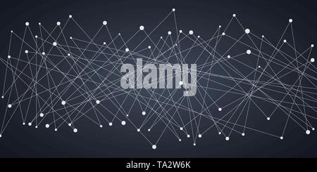Abstract geometric background. Connected lines and dots. Plexus style. Background for your web design. Vector Illustration EPS 10 Stock Vector