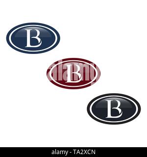LB letter creative logo vector inside oval shape Stock Vector
