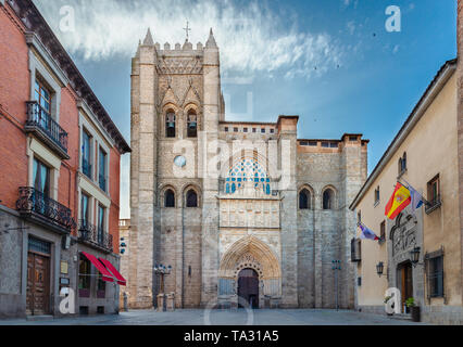 gothic and romanesque cathedral in Avila. Castilla y Leon, Spain Stock Photo