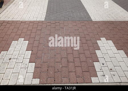 Brick patterns on the road Stock Photo