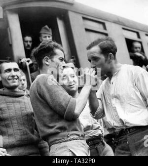 French prisoners of war, who have been released for health reasons from ...