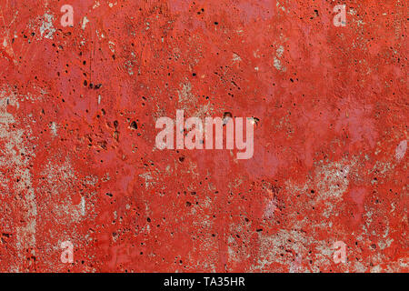 monocolor orange painted flat concrete surface closeup texture Stock Photo