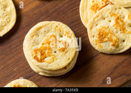 Homemade Russian Cocktail Blini Pancakes in a Stack Stock Photo