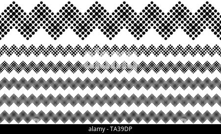 Repeating abstract circle pattern text divider set Stock Vector
