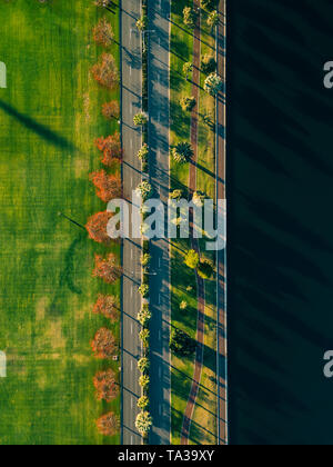 Aerial View of Langley Park and the Swan River, Perth, Australia Stock Photo