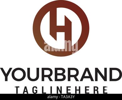letter H logo design concept template vector Stock Vector