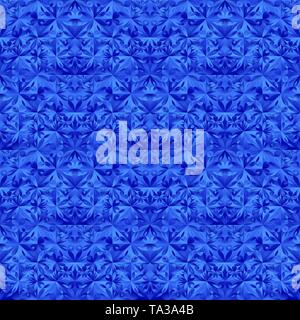 Polygonal geometrical blue seamless floral triangle pattern background Stock Vector
