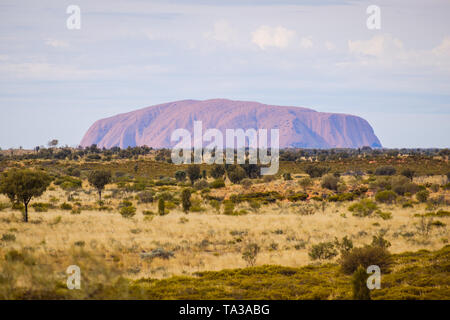 Uluru (Ayer's Rock) as seen from Kata Tjuta (The Olgas), Northern Territory, Australia Stock Photo